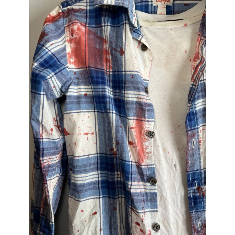 Zombie Halloween Costume Teens Jeans Tshirt And Flannel Homemade Size Small